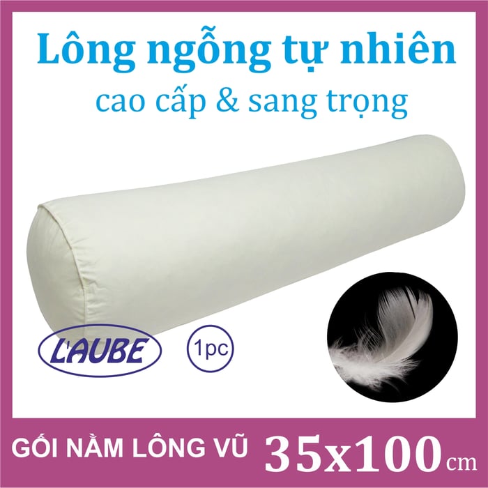 Gối ôm lông vũ 35x100cm Laube