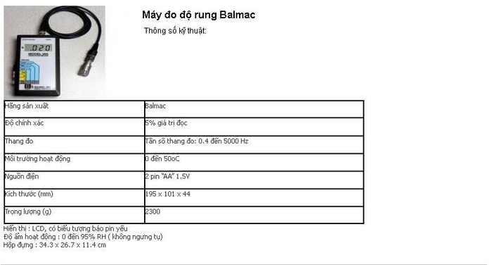 Máy đo độ rung Balmac