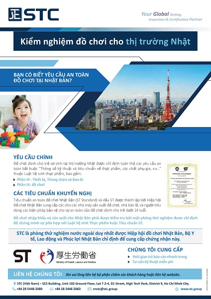 Kiểm nghiệm đồ chơi xuất khẩu Nhật Bản