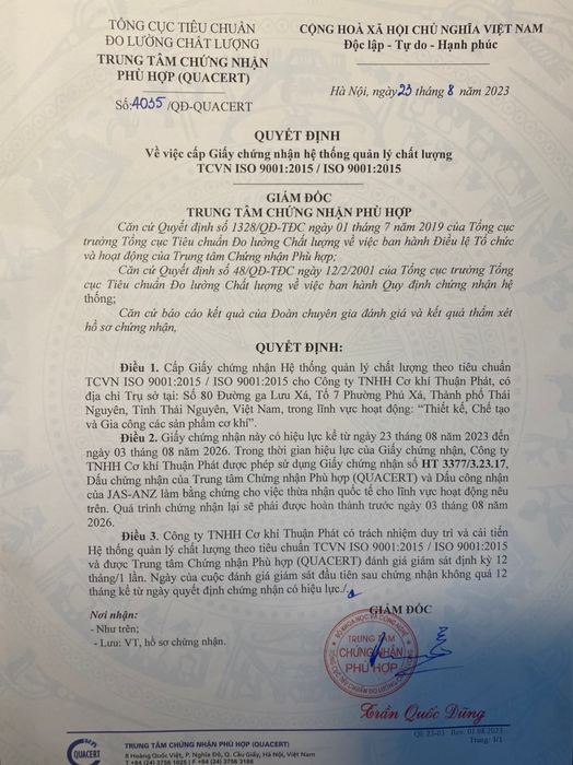 Giấy chứng nhận