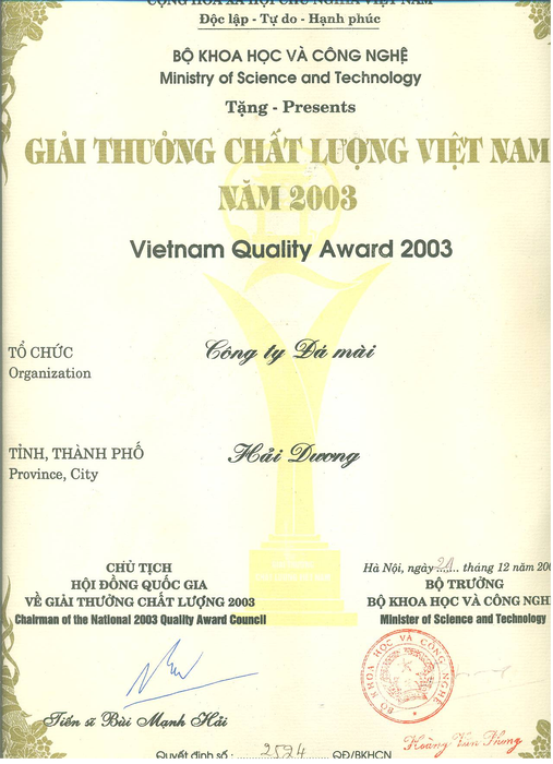 Giải thưởng chất lượng Việt Nam 2013