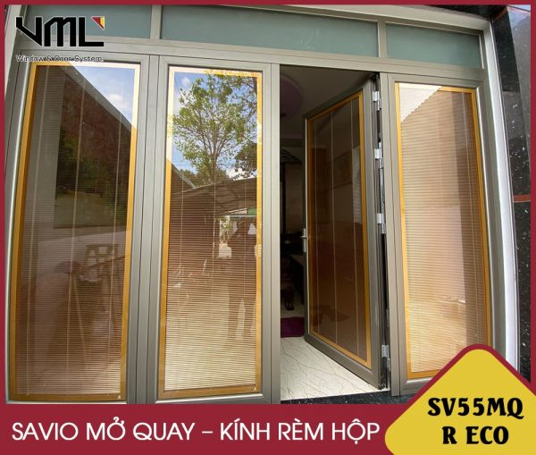 Cửa đi Savico mở quay rèm hộp