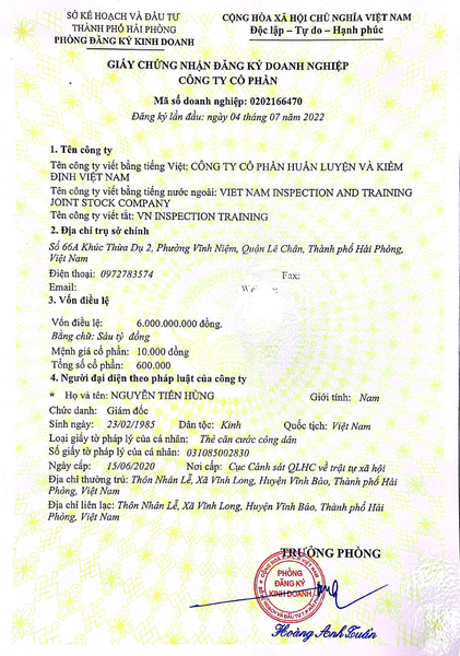 Giấy chứng nhận đăng ký doanh nghiệp