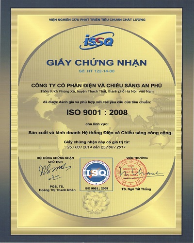 Chứng nhận ISO 9001:2008