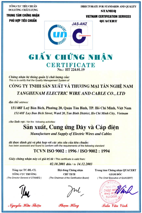 Giấy Chứng Nhận
