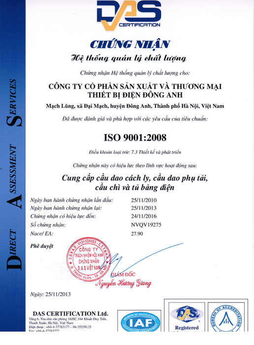 Giấy chứng nhận ISO