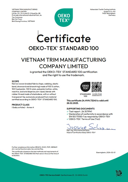 Chứng nhận Oeko-Tex Standard 100