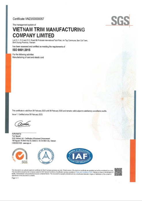 Chứng nhận ISO 9001:2015