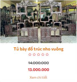 Tủ bày đồ trúc nho vuông