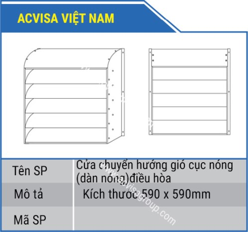 Cửa chuyển hướng gió cục nóng điều hòa