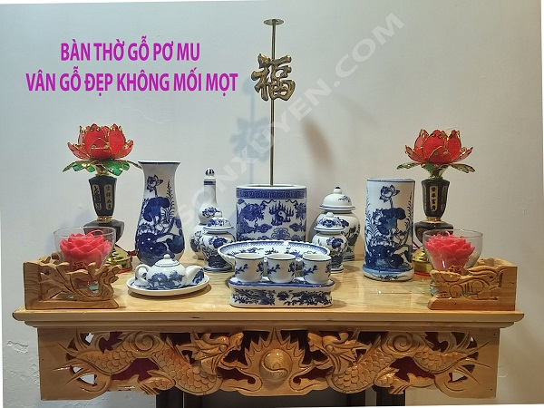 Bàn thờ gỗ Pơmu