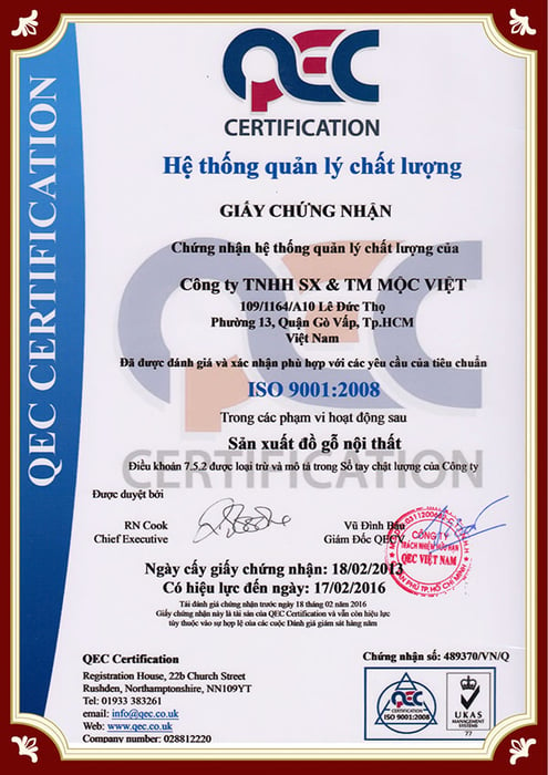 Chứng chỉ quản lý chất lượng