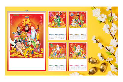 Lịch nẹp thiếc 5 tờ 2024