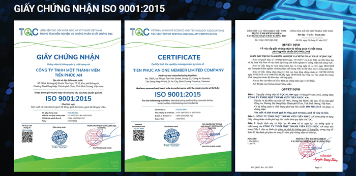 Giấy chứng nhận ISO 9001:2015