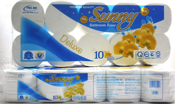 Giấy vệ sinh 10 cuộn Sunny Lan xanh