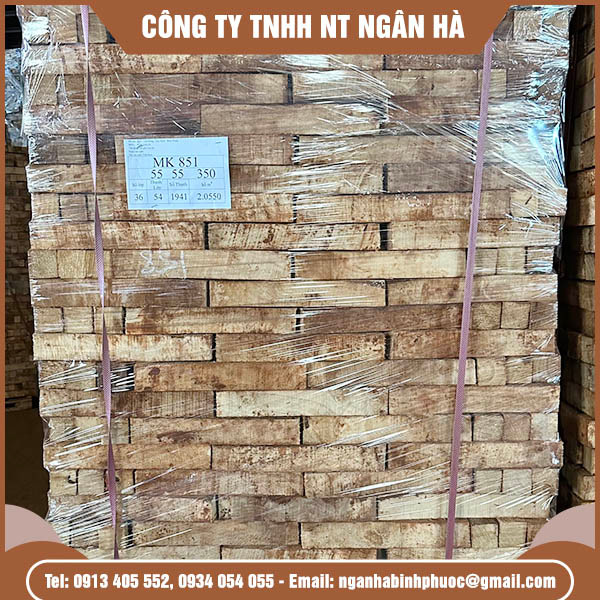 Gỗ cao su gốc đỏ vuông 55