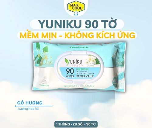 Khăn ướt Yuniku 90 tờ - hương lài