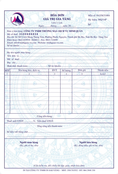 In hóa đơn VAT