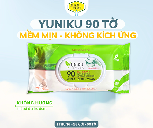 Khăn ướt Yuniku 90 tờ - không hương