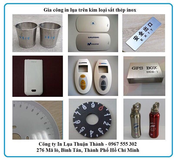 Gia công in lụa trên kim loại sắt thép inox