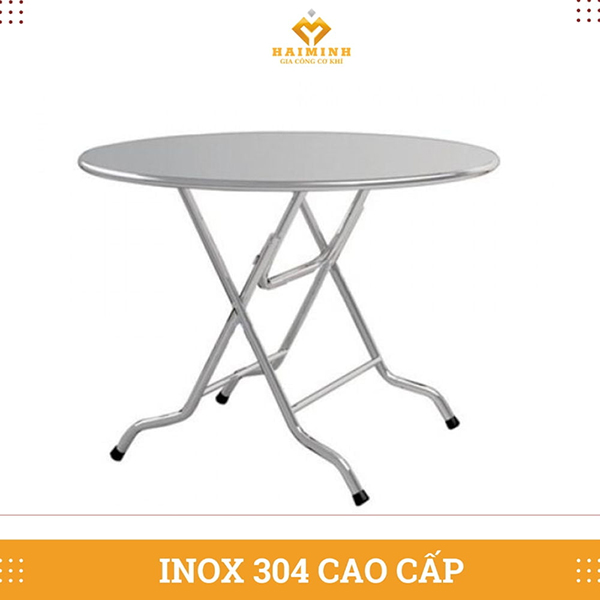 Bàn ăn inox gập