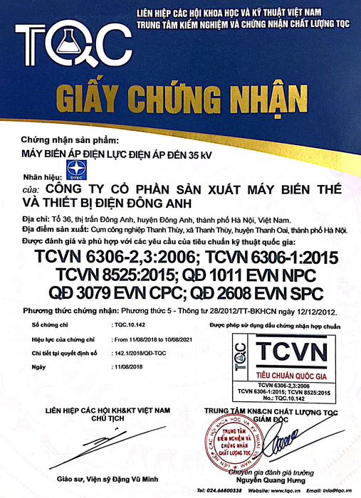 Chứng nhận TCVN