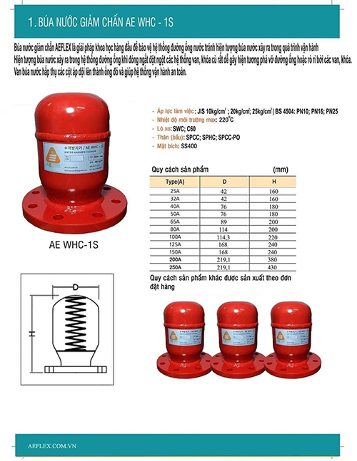 Catalogue búa nước giảm chấn