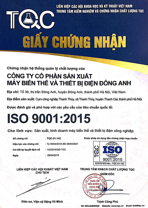 Chứng nhận ISO 9001:2015