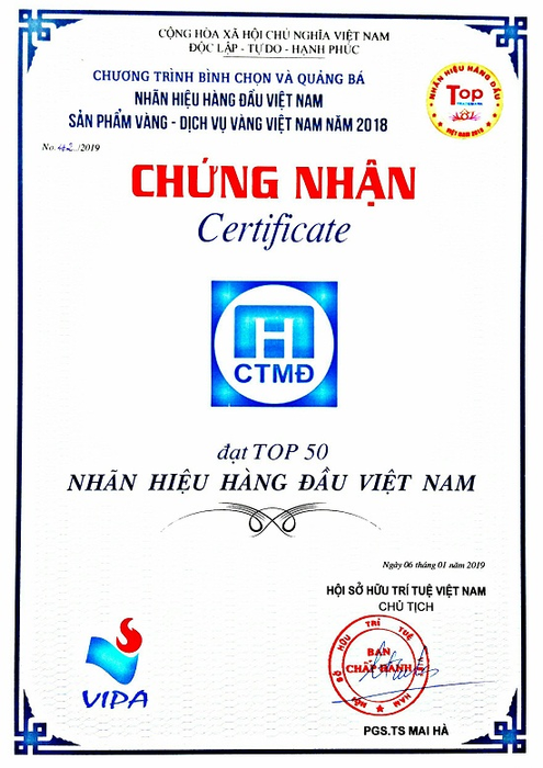 Chứng nhận giải thưởng