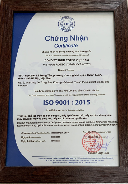 Chứng chỉ ISO