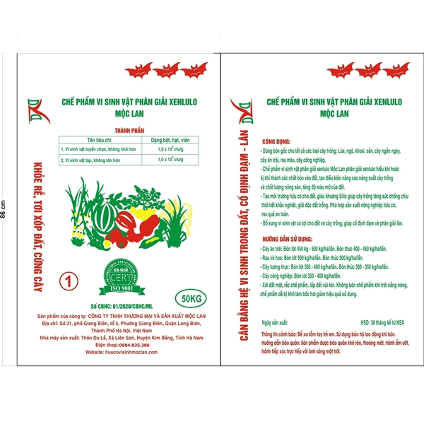 Chế phẩm vi sinh vật phân giải xenlulo Mộc Lan