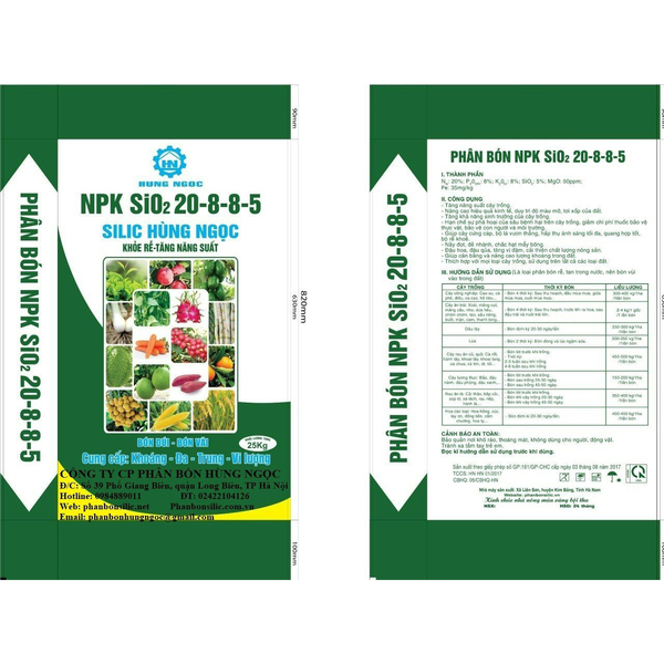 Phân bón NPK Silic 20-8-8-5