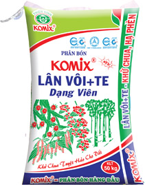 Komix lân vôi + TE dạng viên (Bao trắng)