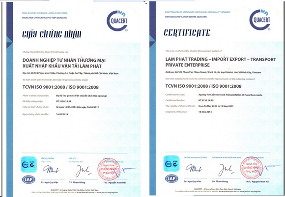 Chứng nhận ISO 9001:2008