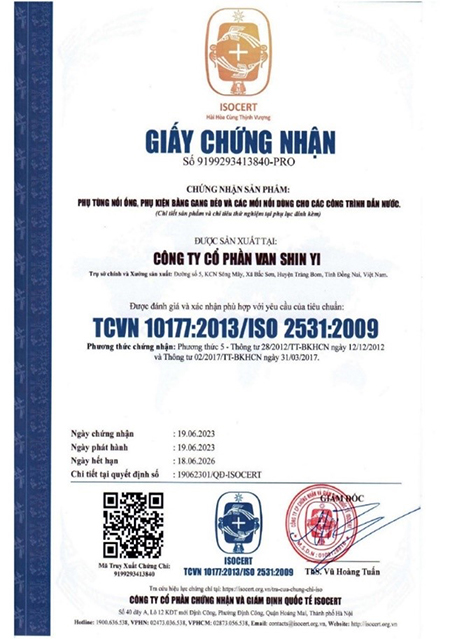 Chứng nhận TCVN-ISO 2531