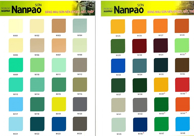 Bảng màu sơn Epoxy Nanpao