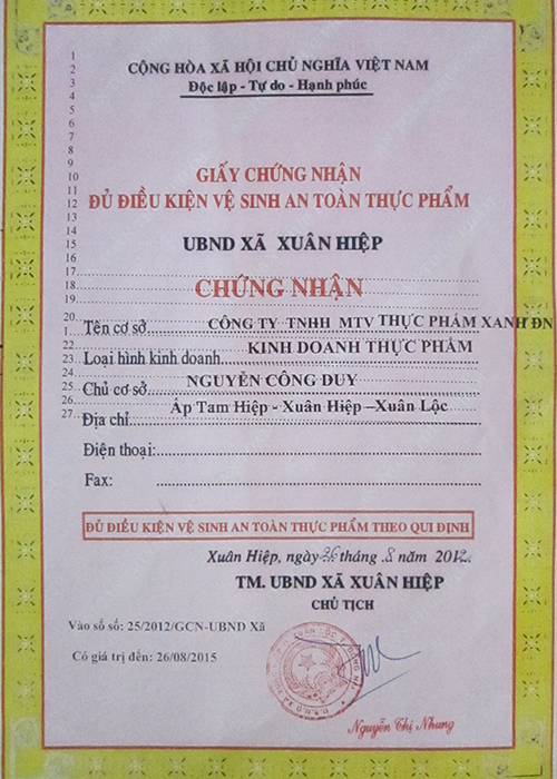 Chứng nhận