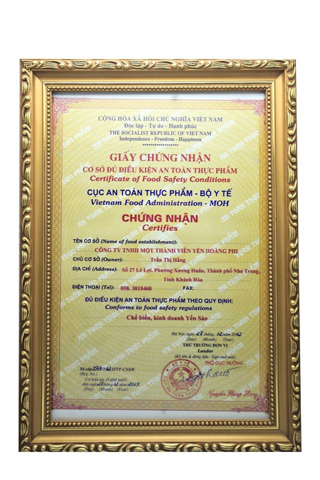 Chứng nhận an toàn thực phẩm