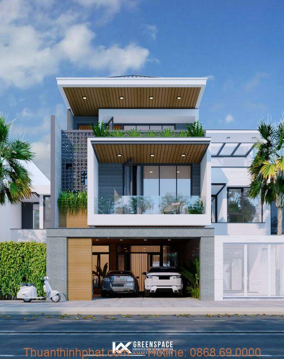 Thiết kế nhà phố 2 tầng