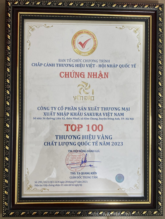 Top 100 thương hiệu vàng chất lượng quốc tế