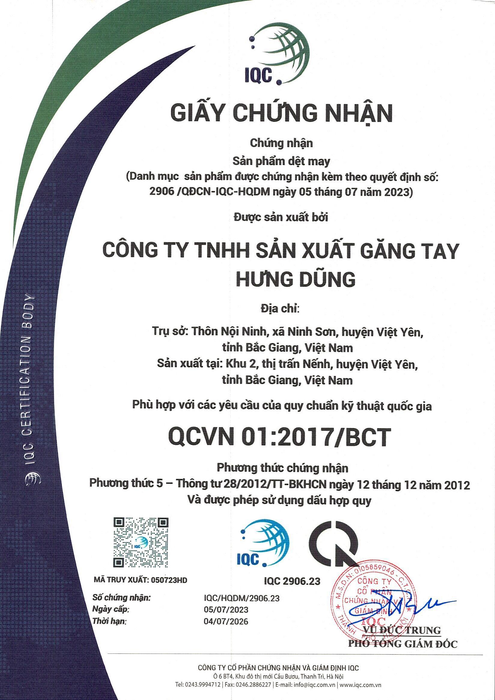 Chứng chỉ hợp quy 2023