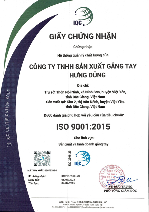 Chứng chỉ ISO 2023