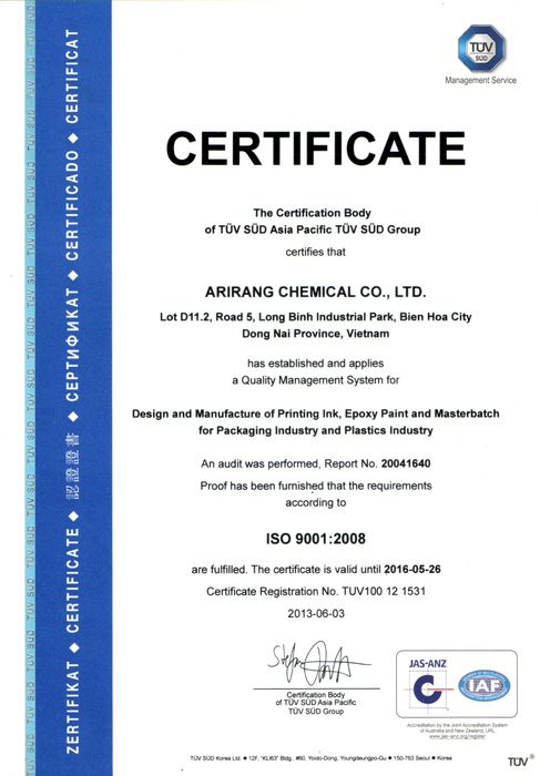Chứng nhận ISO 9001:2008