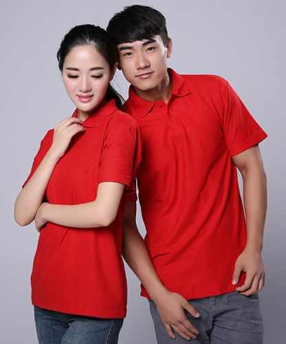 Áo thun trơn cổ bẻ màu đỏ