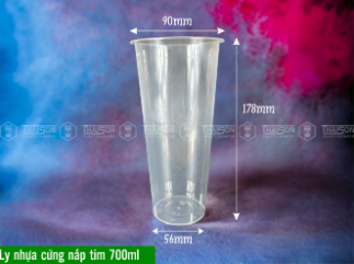 Ly nhựa cứng nắp tim 700ml