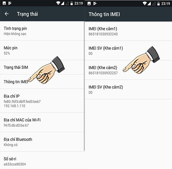 Kiểm tra thông tin imei, model của điện thoại Xiaomi Mi A1 Mytour