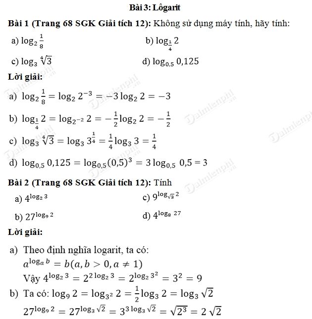 Toán 12 Logarit: Hướng Dẫn Chi Tiết Và Bài Tập Từ Cơ Bản Đến Nâng Cao