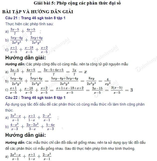 Làm toán lớp 8: Hướng dẫn chi tiết và bài tập giúp học giỏi