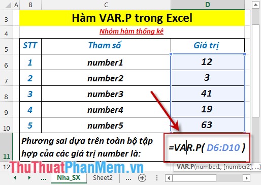 5. Lưu ý khi sử dụng các hàm phương sai