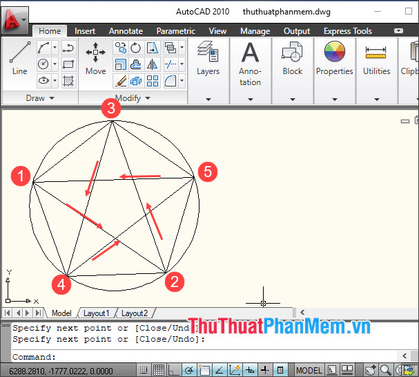 Các lưu ý khi vẽ ngôi sao trong AutoCAD